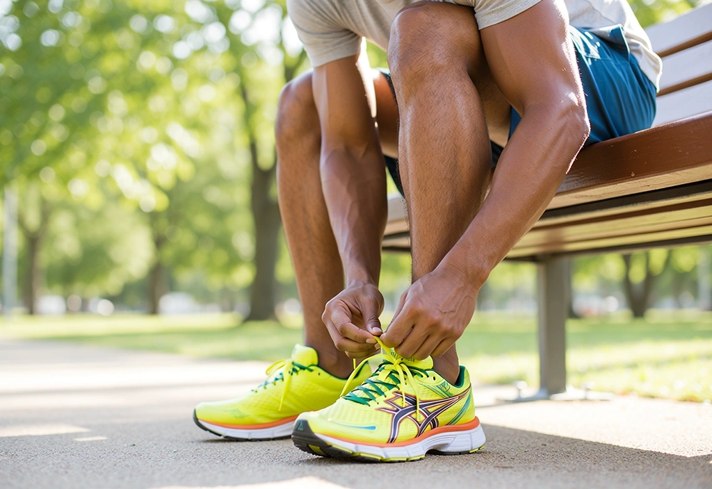 Persona preparándose para hacer deporte